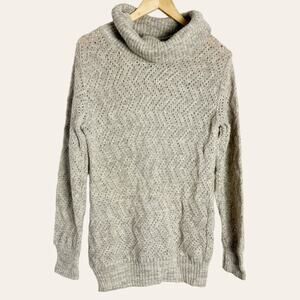 Vintage La Squadra Alpaca Pointelle Knit Cowl Neck Pullover Sweater Size M